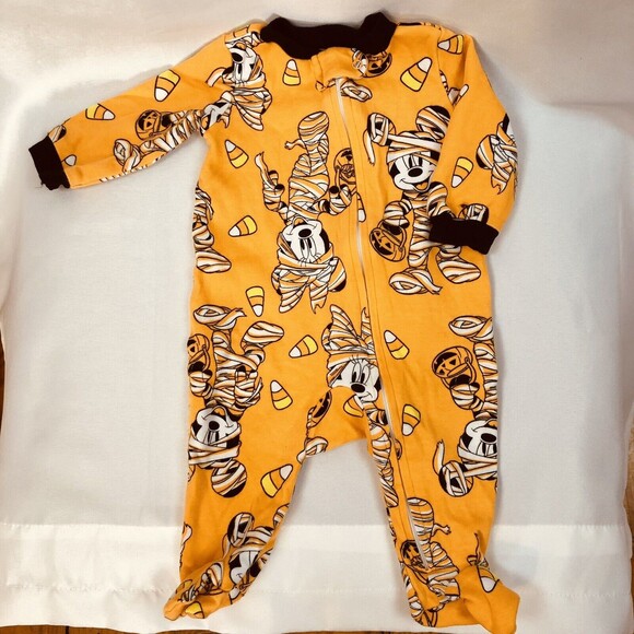 Disney Mickey Minnie Mouse Mummy Halloween One Piece Blanket Sleeper 0-3 Months - Picture 1 of 6